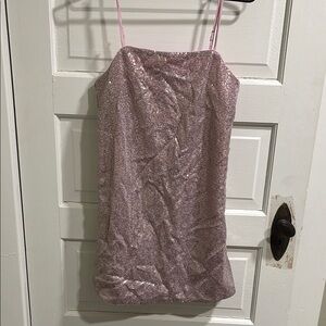 And Other Stories Pink Sequin Mini Dress